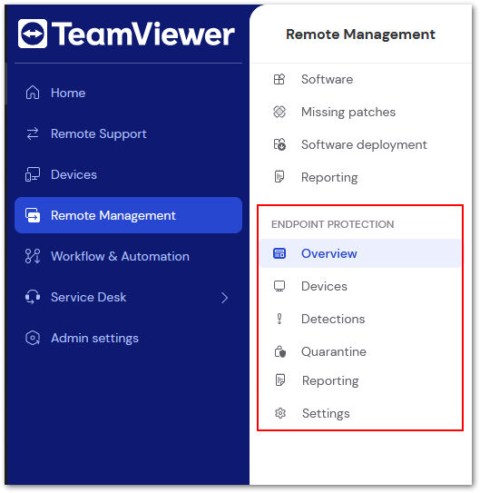 Access TeamViewer Endpoint Protection